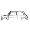 Shape Paris DÉCORATION MURALE EN MÉTAL - Silhouette de voiture - Mini - 80 CM* Objet Décoratif Mural
