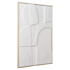 Online House Nordic Décoration murale en relief Madeline - Toile blanche élégante 60x90 cm pour un intérieur stylé