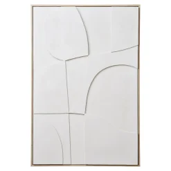 Online House Nordic Décoration murale en relief Madeline - Toile blanche élégante 60x90 cm pour un intérieur stylé