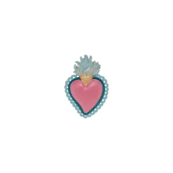 Best Emdedesign Décoration murale ex-voto cœur coloré rose H.7,8cm Emde