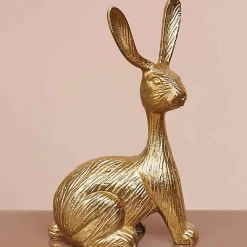 Chehoma Décoration Pierre lapin laiton 25x10x15cm* Statue Décorative