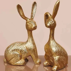 Chehoma Décoration Pierre lapin laiton 25x10x15cm* Statue Décorative