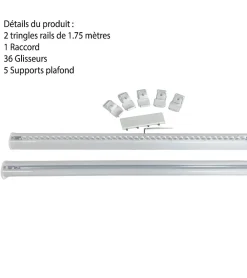 Clearance Secodir DECORAIL - Tringle Rail Rideau Discret 3.5 m - Aluminium