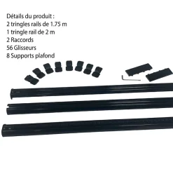 Clearance Secodir DECORAIL - Tringle Rail Rideau Discret 5.5 m - Aluminium