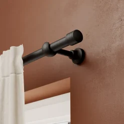 Online GoodHome Embout bouchon pour barre à rideau Lamia bois de hêtre noir Ø28mm