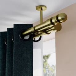 Online GoodHome Embout bouchon rond plat pour barre à rideau Easy-Fit Elasa métal doré Ø28mm