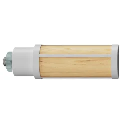 Best GoodHome Embout bouchon torche bi-matière pour barre à rideau Easy-Fit Anafi métal blanc et pin Ø19mm