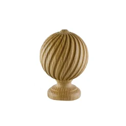 Online GoodHome Embout boule striée pour barre à rideau 28 mm Symi naturel