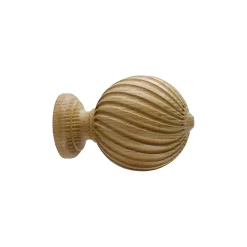 Online GoodHome Embout boule striée pour barre à rideau 28 mm Symi naturel