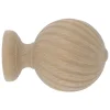 Best GoodHome Embout boule striée pour barre à rideau Symi bois de frêne beige Ø28mm