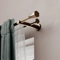 Online GoodHome Embout cône pour barre à rideau Easy-Fit Kozani métal marron Ø28mm