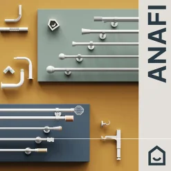 Best GoodHome Embout cône pour barre à rideau Easy-Fit Anafi métal blanc Ø28mm