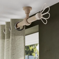 Sale GoodHome Embout fleur pour barre à rideau Symi rotin beige Ø28mm