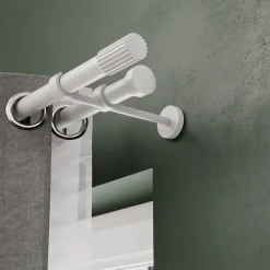 Sale GoodHome Embout rond plat pour barre à rideau Easy-Fit Anafi métal blanc Ø28mm