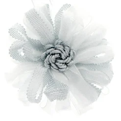 Boulet Embrasse à rideaux aimantée 9cm Blanc/Gris -* Rail À Rideaux
