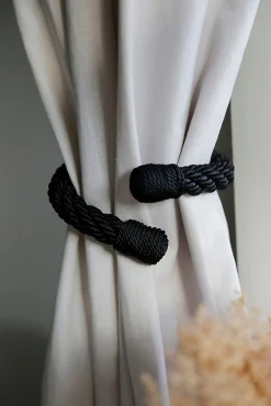 Madeco Embrasse à rideaux flexible torsadée noir, Orto* Embrasse À Rideaux