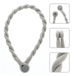 Discount Boulet Embrasse à rideaux tressée aimantée 30cm Gris -