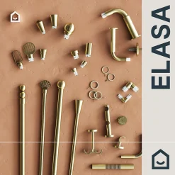 Discount GoodHome Embrasse Elasa petit modèle métal doré L.3cm