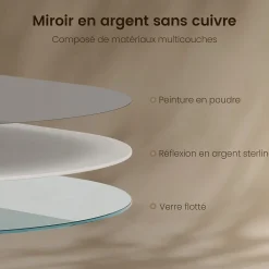Best EMKE Miroir mural 60 x 100 cm Miroir ovale avec cadre doré, Miroir non lumineux salle de bain