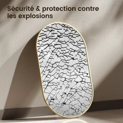 Best EMKE Miroir mural 60 x 100 cm Miroir ovale avec cadre doré, Miroir non lumineux salle de bain