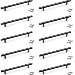 Sale Emuca Lot de 10 poignées pour meubles Orlando, L210mm, entraxe 160mm, Acier, Peint en noir