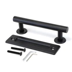 Emuca Poignée pour portes coulissantes en bois Pasadena, Longueur 240 mm, entraxe 180 mm, Acier, Noir texturé* Poignée De Meuble