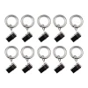 Ensemble d'anneaux GoodHome 10 mm avec clip en nickel brossé Nisis* Barre De Rideau Pour Vitrage