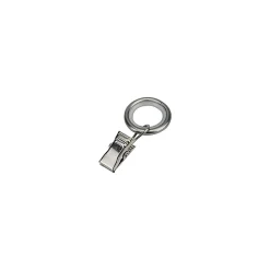 Ensemble d'anneaux GoodHome 10 mm avec clip en nickel brossé Nisis* Barre De Rideau Pour Vitrage