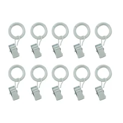 Discount Ensemble d'anneaux GoodHome 10 mm avec clip blanc mat Nisis
