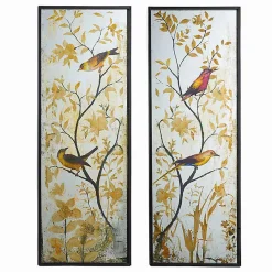 La Grande Prairie Ensemble de miroirs oiseaux 44x4x120cm* Miroir|Miroir