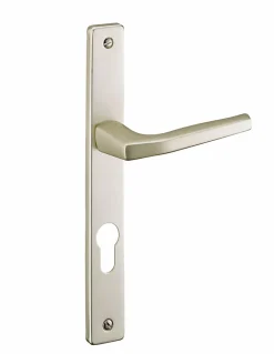 Thirard Ensemble de poignées Picardie pour porte d'entrée, trou de cylindre, entr'axes de 195mm, carré7mm, couleur champagne -* Poignée Sur Plaque|Poignée De Porte Intérieure