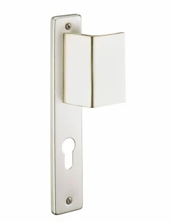 Clearance Thirard Ensemble de poignées, porte d'entrée, palière Picardie trou de cylindre, carré 7mm, entr'axes 195mm, couleur champagne -