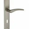 Thirard Ensemble de poignées pour porte de chambre Vesta trou de clé, carré 7mm, entr'axes 195mm, nickelé satiné -* Poignée Sur Plaque|Poignée De Porte Intérieure