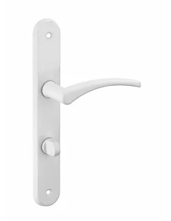 Thirard Ensemble de poignées pour porte intérieure Hebe à condamnation, carré 7mm, entr'axes 195mm, laqué blanc -* Poignée De Porte Intérieure