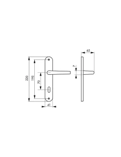 Clearance SP Ensemble de poignées pour porte intérieure Maia trou de clé, entr'axes 195mm, couleur F2 -