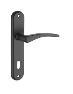 Thirard Ensemble de poignées pour porte de chambre Vesta trou de clé, carré 7mm, entr'axes 165mm, noir -* Poignée Sur Plaque|Poignée De Porte Intérieure
