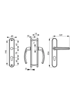 Best Thirard Ensemble de poignées pour porte d'entrée Sultane trou de cylindre, carré 7mm, entr'axes 195mm, blanc -