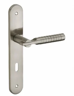 Online Thirard Ensemble de poignées pour porte de chambre Diane trou de clé, carré 7mm, entr'axes 195mm, nickelé brossé -