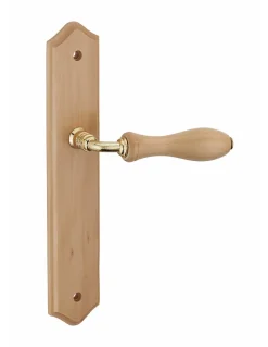 Thirard Ensemble de poignées pour porte intérieure Themis sans trou, carré 7mm, entr'axes 195mm, bois brut -* Poignée Sur Plaque|Poignée De Porte Intérieure