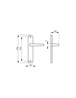 New SP Ensemble de poignées pour porte intérieure Demeter sans trou, entr'axes 195mm, chromé -