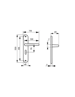 Thirard Ensemble de poignées pour porte intérieure Maia à condamnation, carré 7mm, entr'axes 195mm, argent -