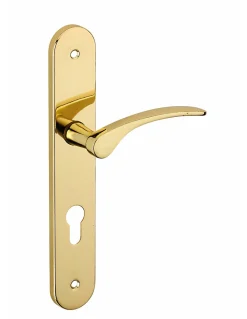 Best Thirard Ensemble de poignées pour porte d'entrée Dionysos trou de cylindre, carré 7mm, entr'axes 195mm, laitonné -