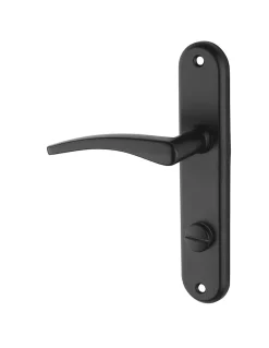 Clearance Thirard Ensemble de poignées pour salle de bain/toilette Vesta à condamnation, carré 7mm, entr'axes 165mm, noir -