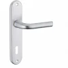 Thirard Ensemble de poignées pour porte intérieure Leto trou de clé, carré 7mm, entr'axes 165mm, argent -* Poignée Sur Plaque