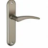 Thirard Ensemble de poignées pour porte intérieure Vesta sans trou, carré 7mm, entr'axes 165mm, nickelé satiné -* Poignée Sur Plaque