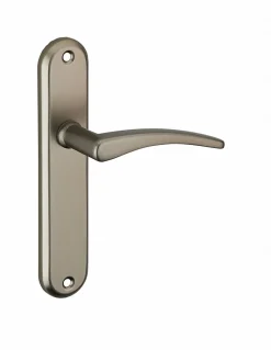 Thirard Ensemble de poignées pour porte intérieure Vesta sans trou, carré 7mm, entr'axes 165mm, nickelé satiné -* Poignée Sur Plaque