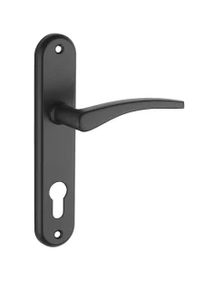 Thirard Ensemble de poignées pour porte d'entrée Vesta trou de cylindre, carré 7mm, entr'axes 165mm, noir -* Poignée Sur Plaque|Poignée De Porte Intérieure