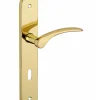 Thirard Ensemble de poignées pour porte de chambre Dionysos trou de clé, carré 7mm, entr'axes 195mm, laitonné -* Poignée Sur Plaque|Poignée De Porte Intérieure