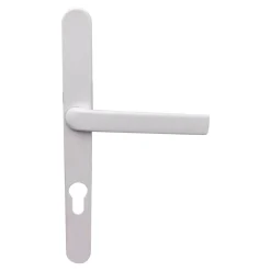 Clearance GoodHome Ensemble poignée d'extérieur sur plaque rond blanc L.125 x 24mm entraxe 195mm Primel