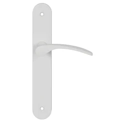 Best GoodHome Ensemble poignée sur plaque rond Beare mat blanc L.110.5mm x l.40mm entraxe 195mm